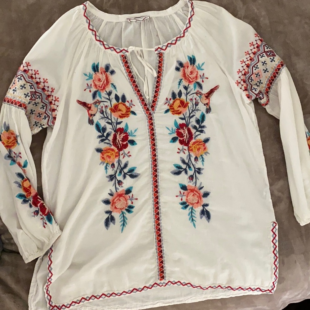 Johnny Was Embroidered Blouse